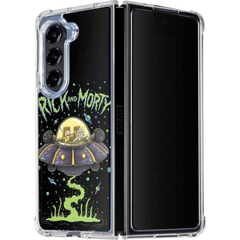 Adult Swim Rick and Morty Spaceship Galaxy Z Fold5 5G Clear Case